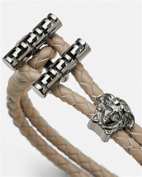 versace all love is love leather bracelet|Versace medusa braided leather bracelet.